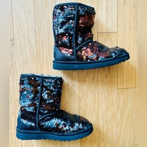 UGG Black Sequin Boots Size 6